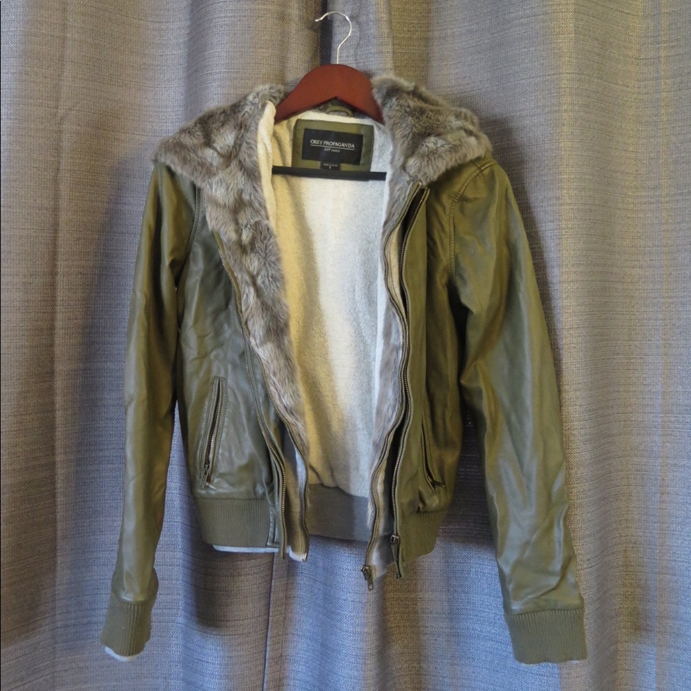 Obey faux leather jacket